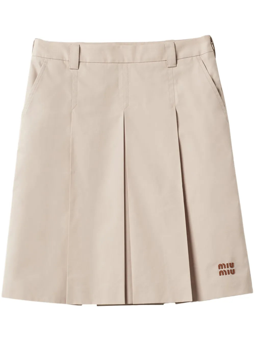 Pleated Gabardine Skirt
