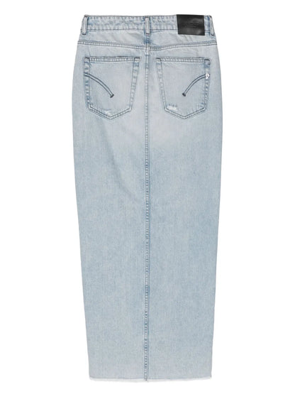 High-Rise Denim Maxi Skirt