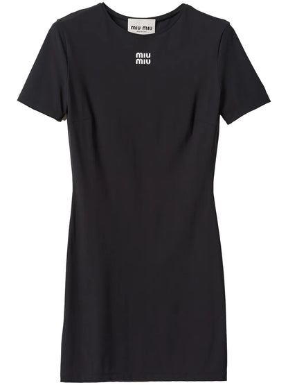 Logo-Print Short-Sleeve Minidress