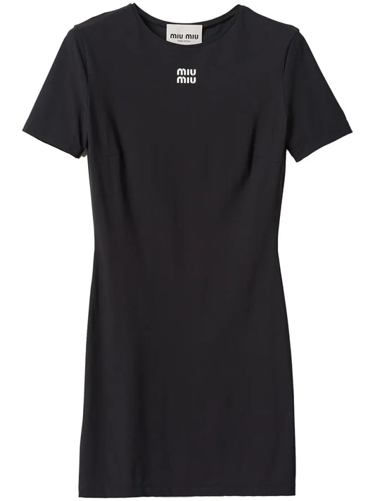 Logo-Print Short-Sleeve Minidress