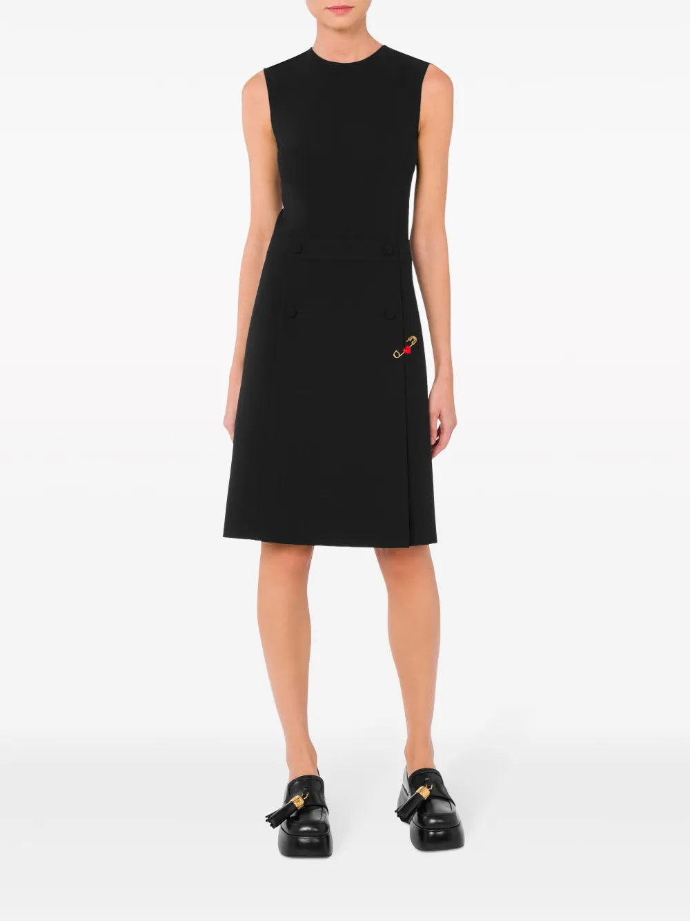 Safety Pin-Detail Sleeveless Dress