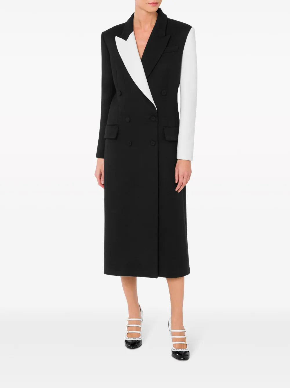 Two-Tone Double-Breasted Coat