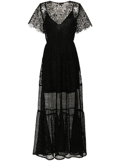Flared Lace Maxi Dress