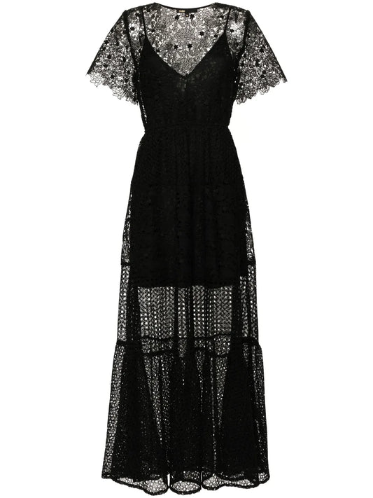 Flared Lace Maxi Dress