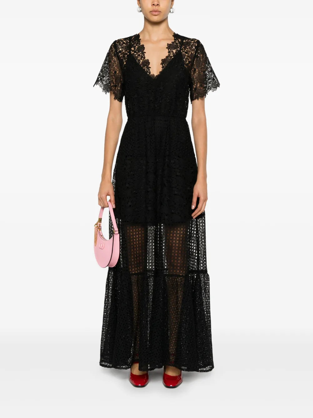 Flared Lace Maxi Dress