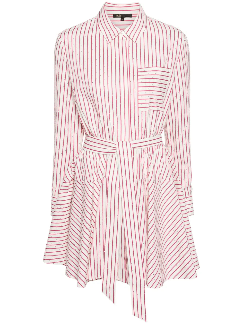 Rhinestone-Embellished Striped Mini Dress