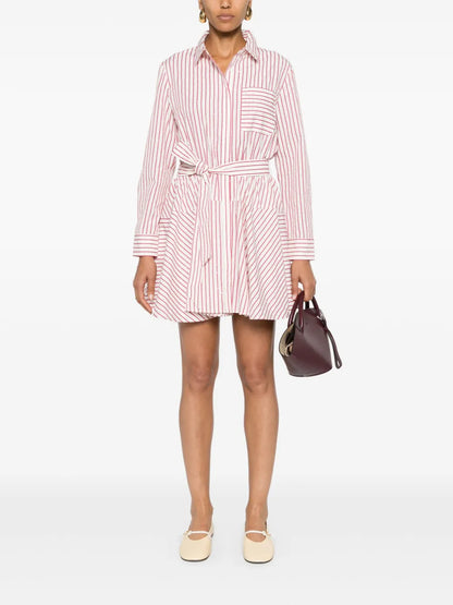 Rhinestone-Embellished Striped Mini Dress