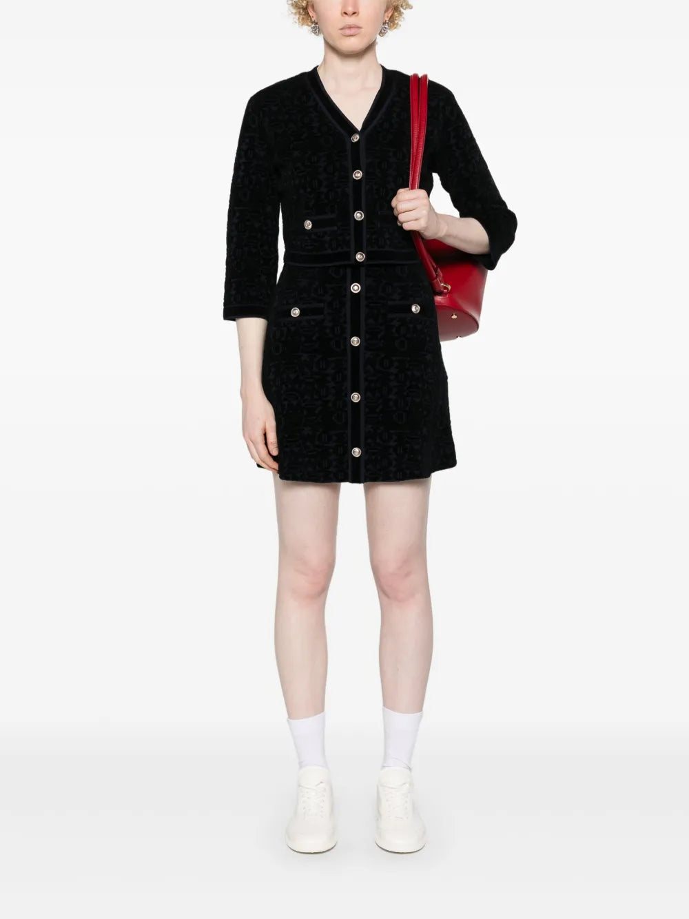 Layered Velvet Knitted Dress