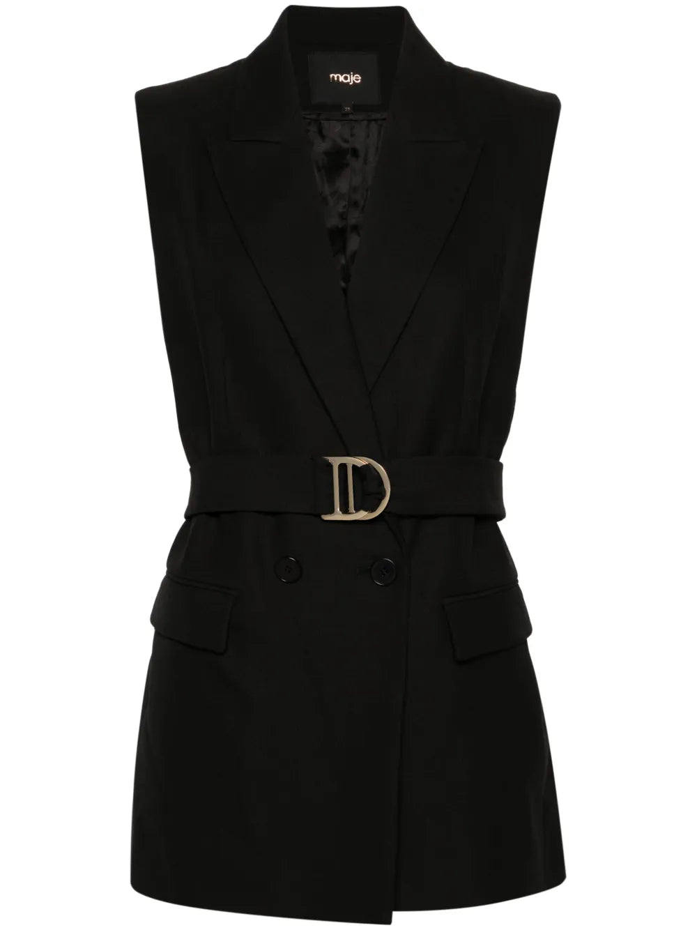 Sleeveless Double-Breasted Blazer