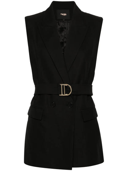Sleeveless Double-Breasted Blazer