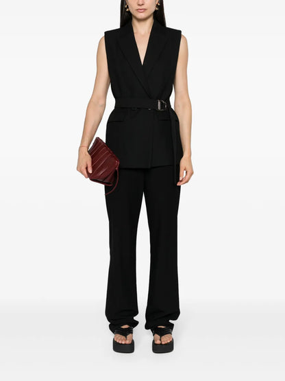 Sleeveless Double-Breasted Blazer