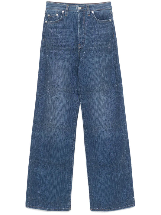Rhinestone-Embellished Jeans