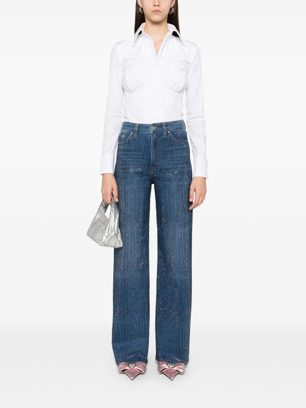 Rhinestone-Embellished Jeans