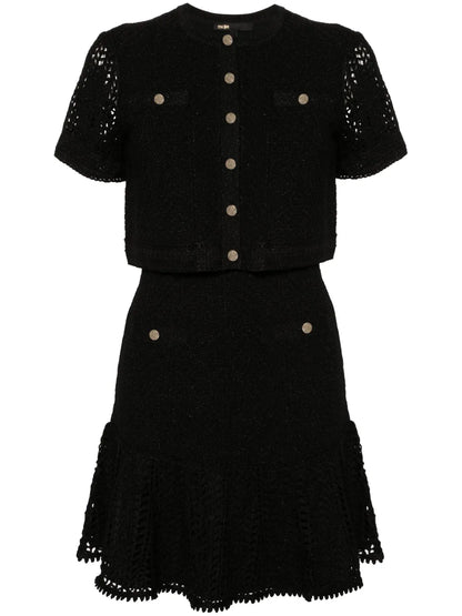 Layered Crochet Mini Dress