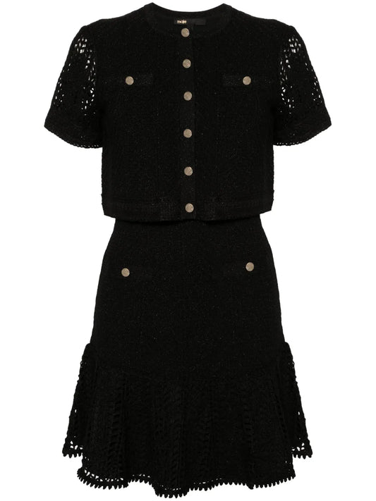 Layered Crochet Mini Dress