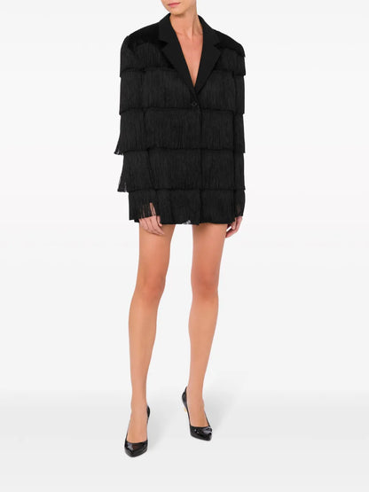 Fringed Single-Breasted Blazer