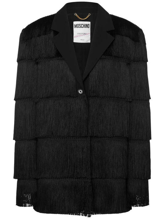Fringed Single-Breasted Blazer