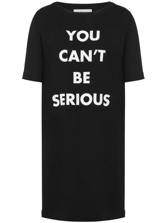 Text-Print Round-Neck Dress