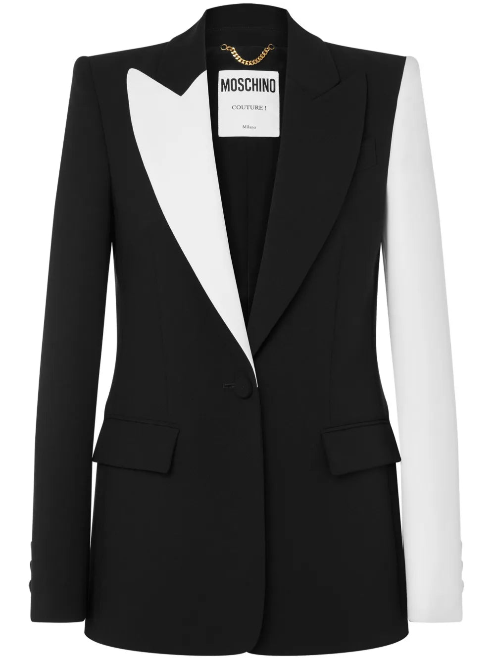 Single-Breasted Two-Tone Blazer