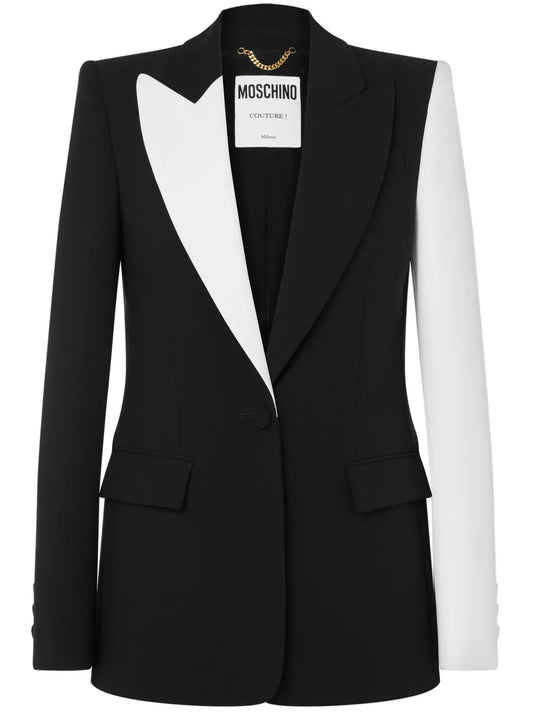 Single-Breasted Two-Tone Blazer