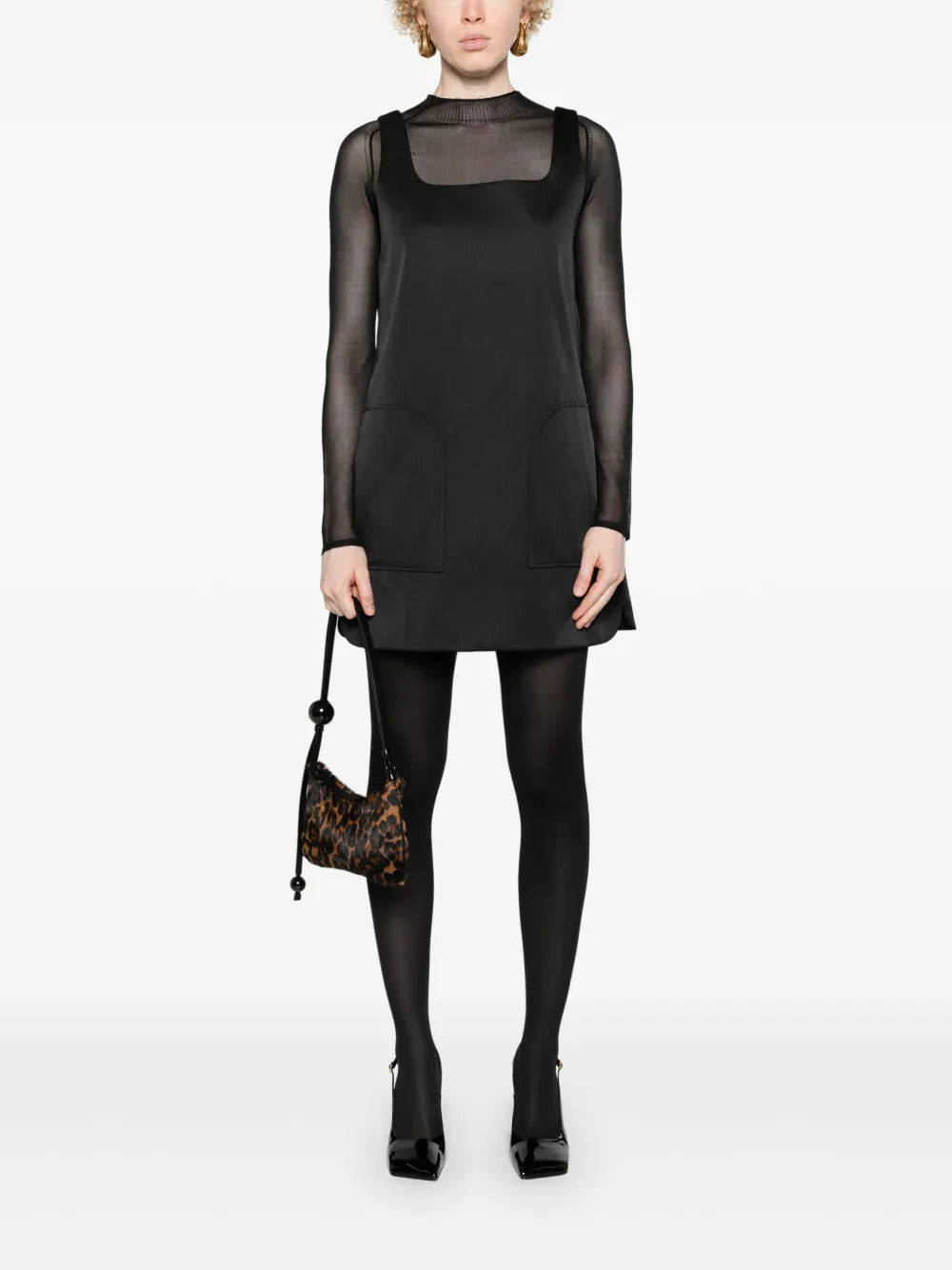 Satin Pinafore Mini Dress