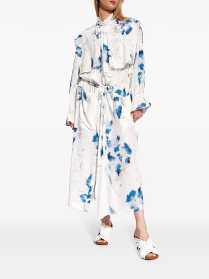 Floral-Print Layered Shirtdress