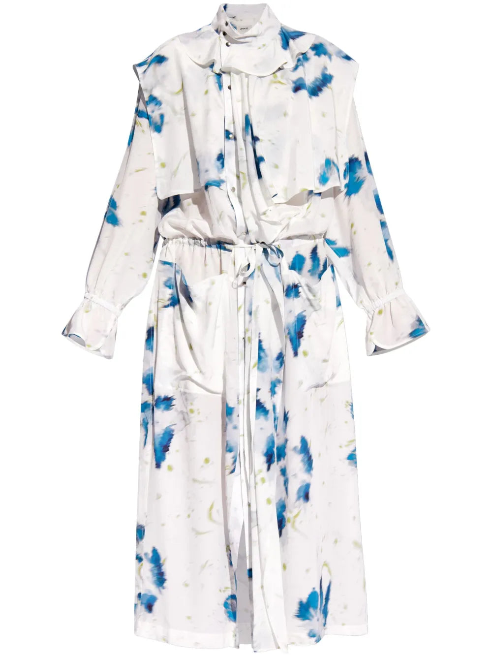 Floral-Print Layered Shirtdress