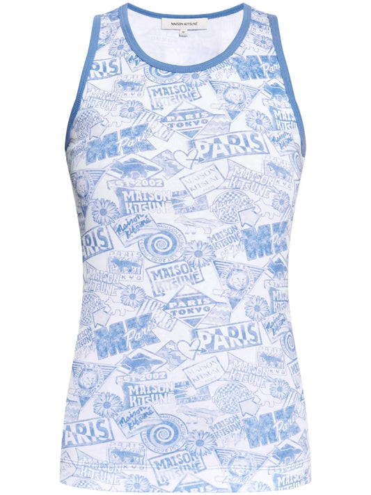 Surf Collage Cotton Tank Top