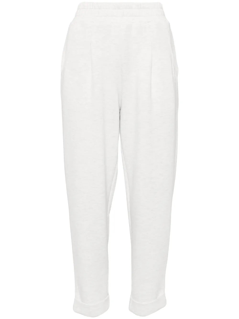 Mélange-Effect Tapered Trousers