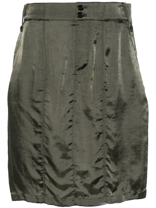 Satin Pencil Mini Skirt