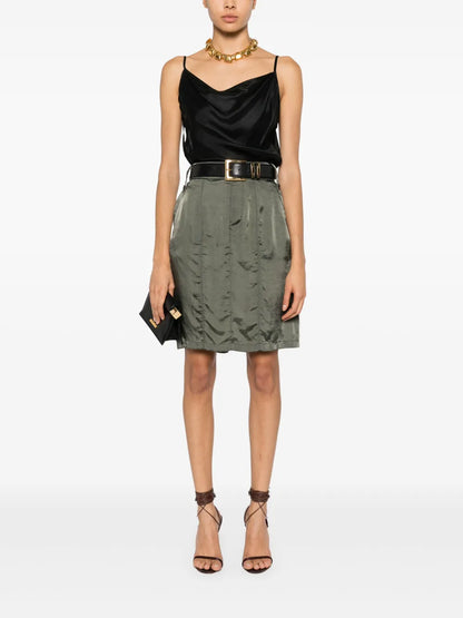 Satin Pencil Mini Skirt
