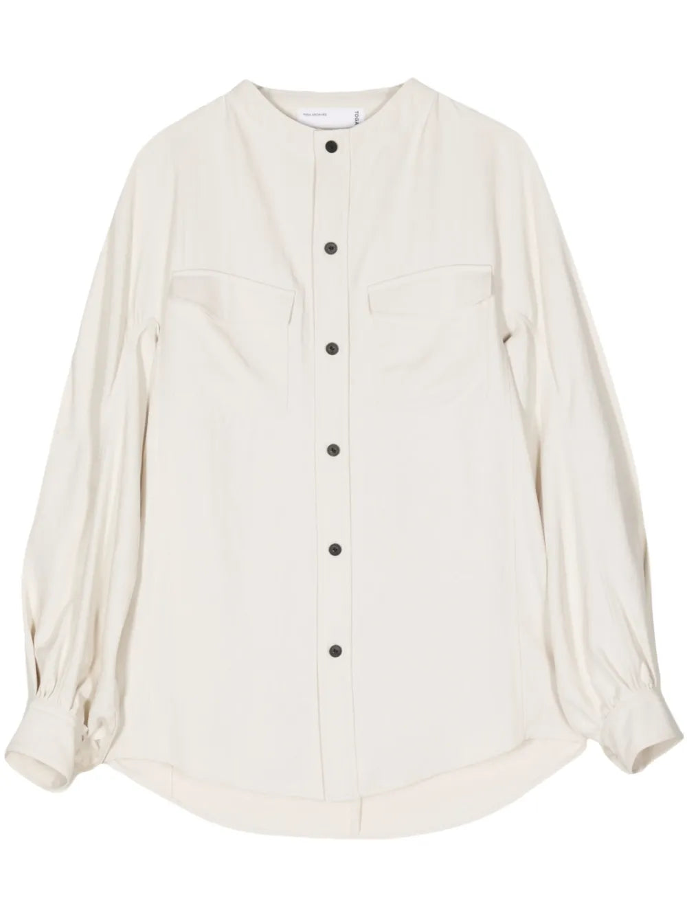 Collarless Twill Shirt
