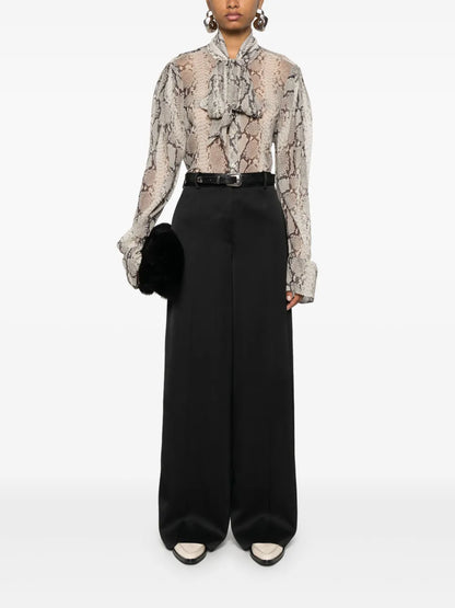 Pressed-Crease Palazzo Pants