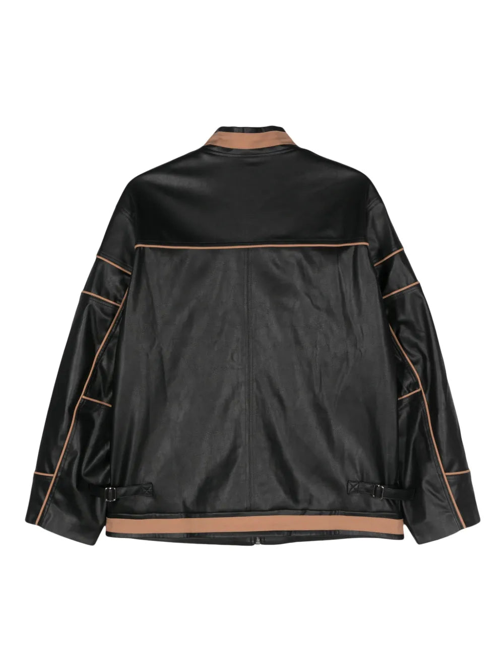 Contrasting-Trim Biker Jacket