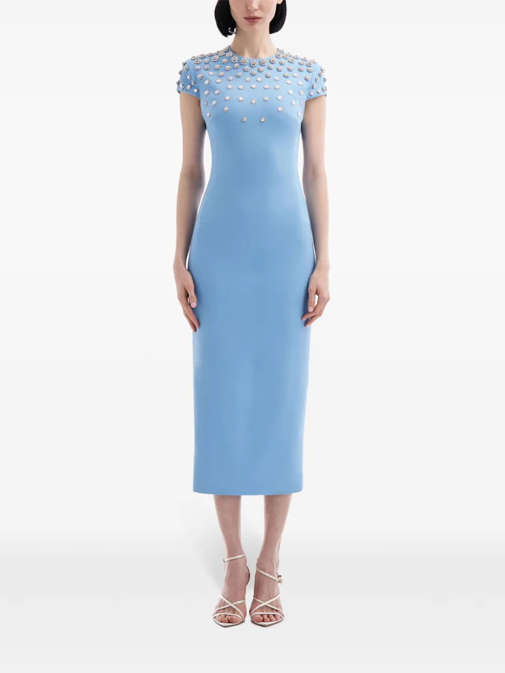 Crystal-Embellished Midi Dress