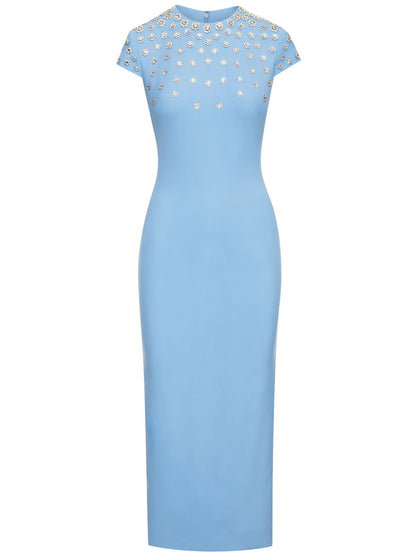 Crystal-Embellished Midi Dress