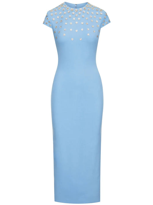 Crystal-Embellished Midi Dress