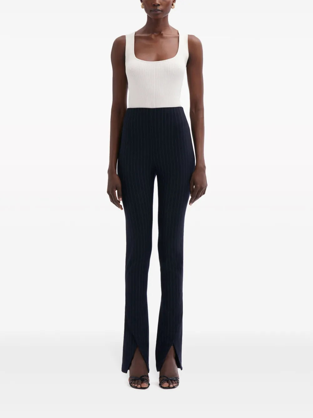 Vertical-Stripe Wool Trousers
