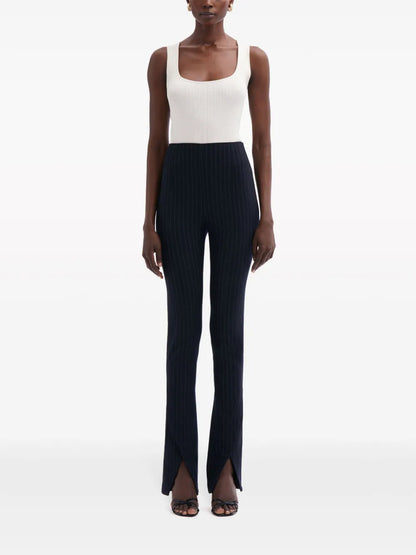 Vertical-Stripe Wool Trousers