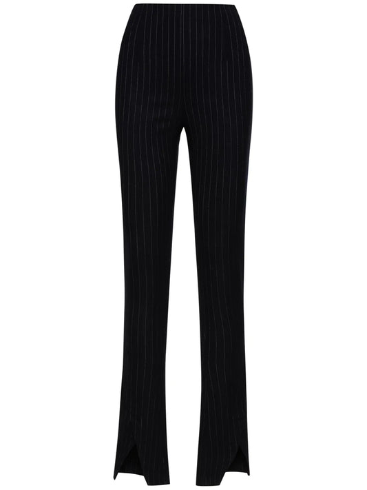 Vertical-Stripe Wool Trousers