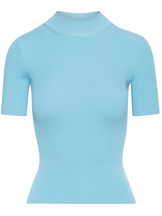 Ribbed-Knit Silk-Blend Top