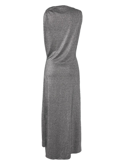 Gathered Lurex Maxi Dress