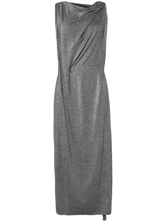Gathered Lurex Maxi Dress