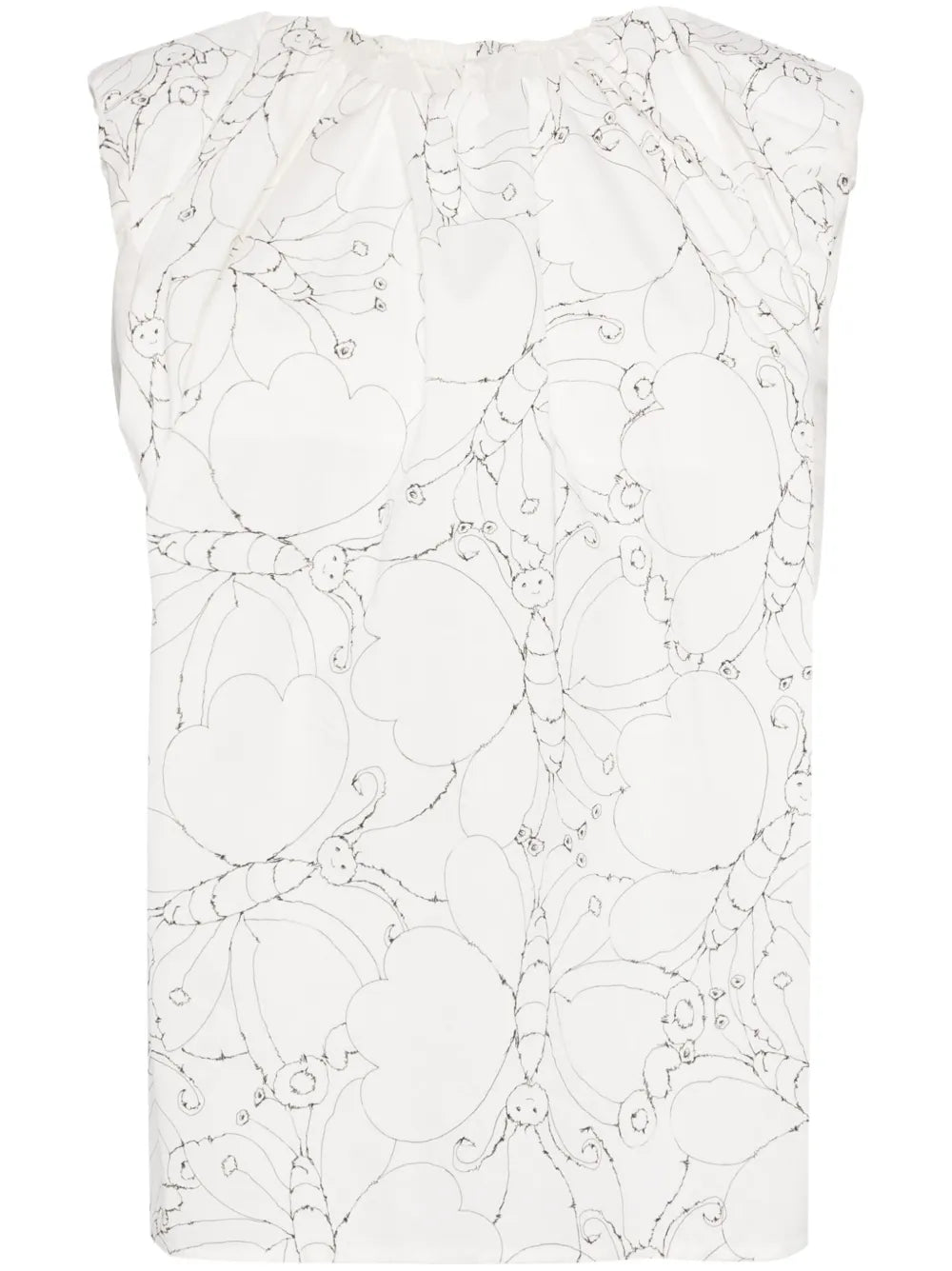 Butterfly-Print Cotton Top