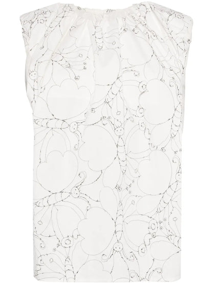 Butterfly-Print Cotton Top