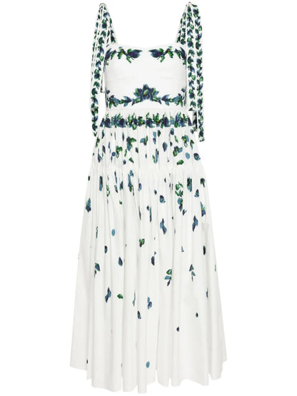Floral-Print Tiered Midi Dress