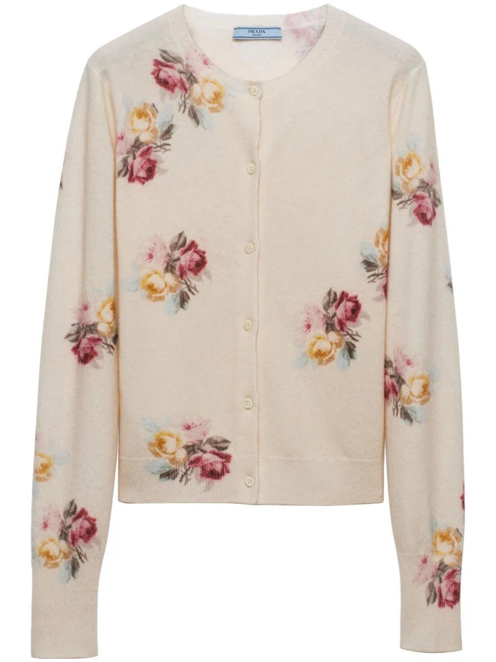 Floral-Print Wool Cardigan
