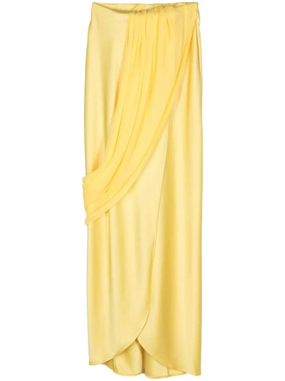 Viola Draped-Panel Maxi Skirt