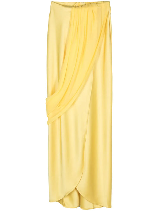 Viola Draped-Panel Maxi Skirt