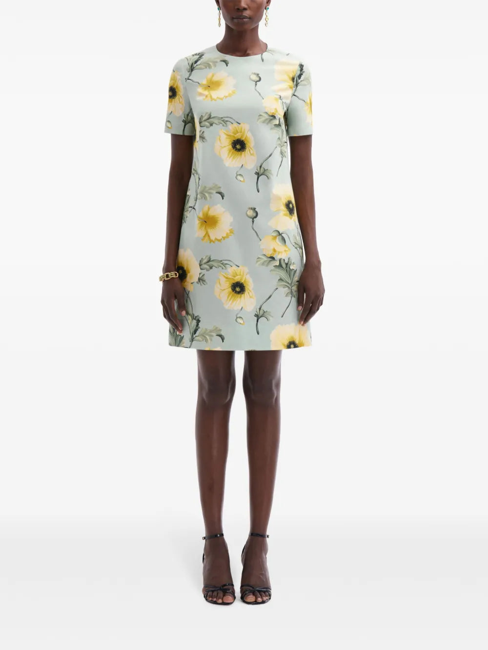 Poppy-Print Poplin Minidress